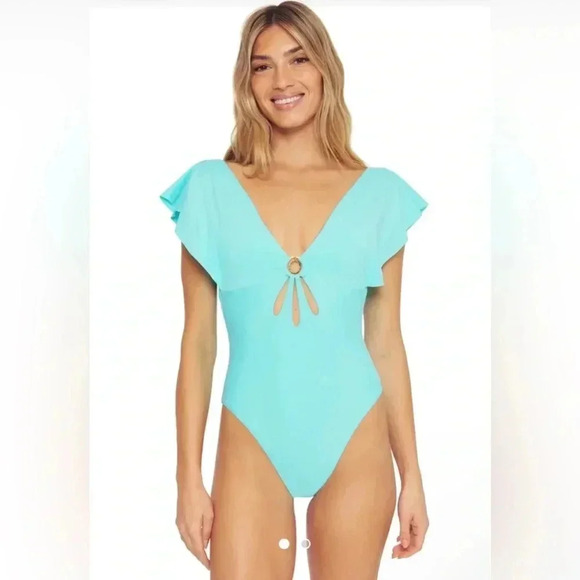 Trina Turk Monaco Flutter One Piece Swimsuit Size 4 - Picture 2 of 11